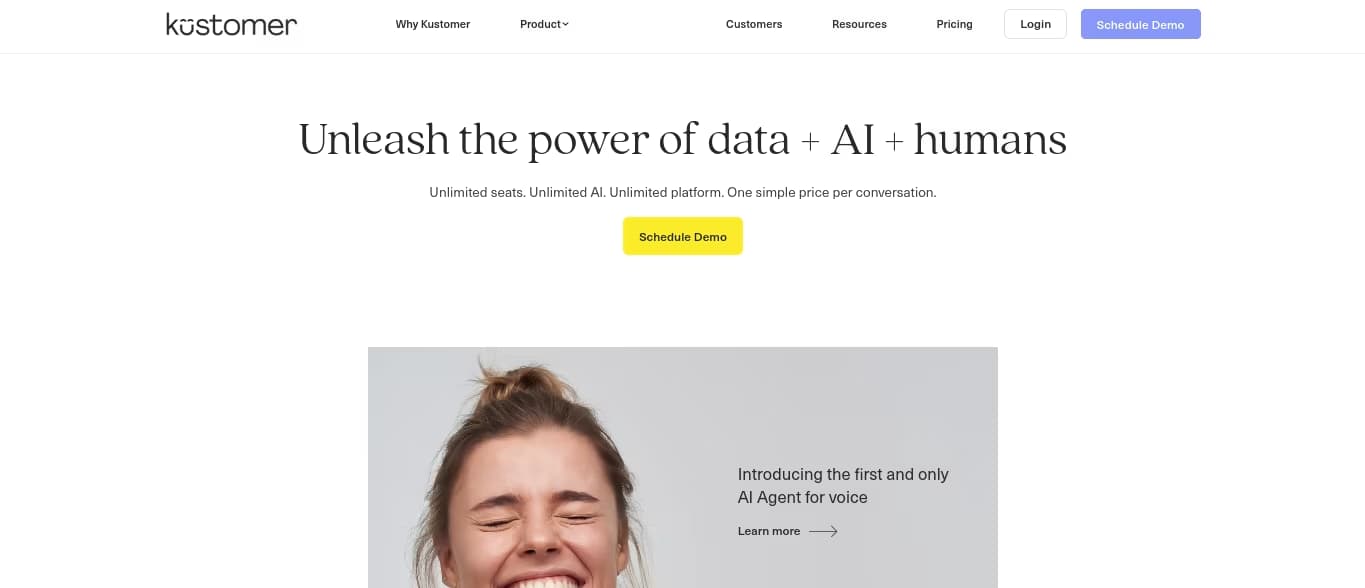 Kustomer AI Homepage