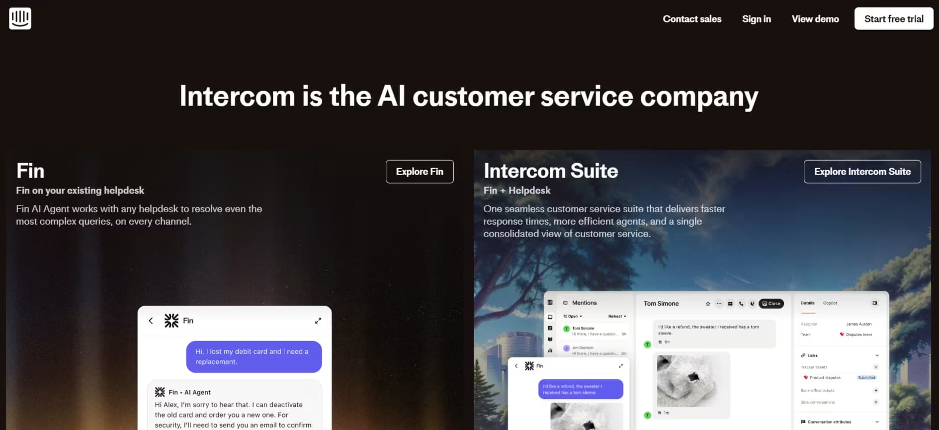 Intercom Homepage